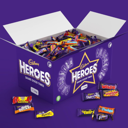 Cadbury Heroes Chocolate Sharing Box Bulk 2kg Halloween Candy Birthday Christmas Tricks or Treats Thank You Gift Socks Filling Big Party Indoors Birthday Easter